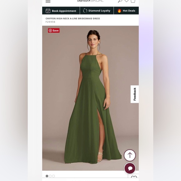 Bridesmaid dress (David’s Bridal - Martini Olive) - Picture 1 of 3